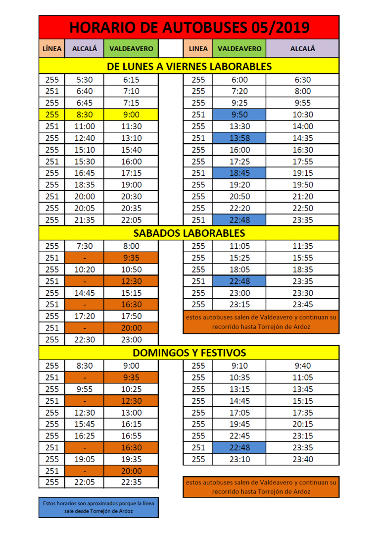horario bus actualizado 2019 Ayuntamiento de